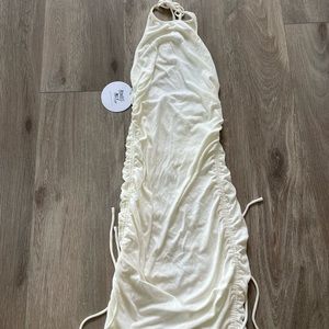 PRINCESS POLLY WHITE CINCH HALTER DRESS